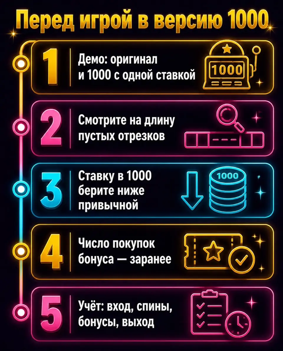 Советы по шагам перед игрой в слоты версии 1000
