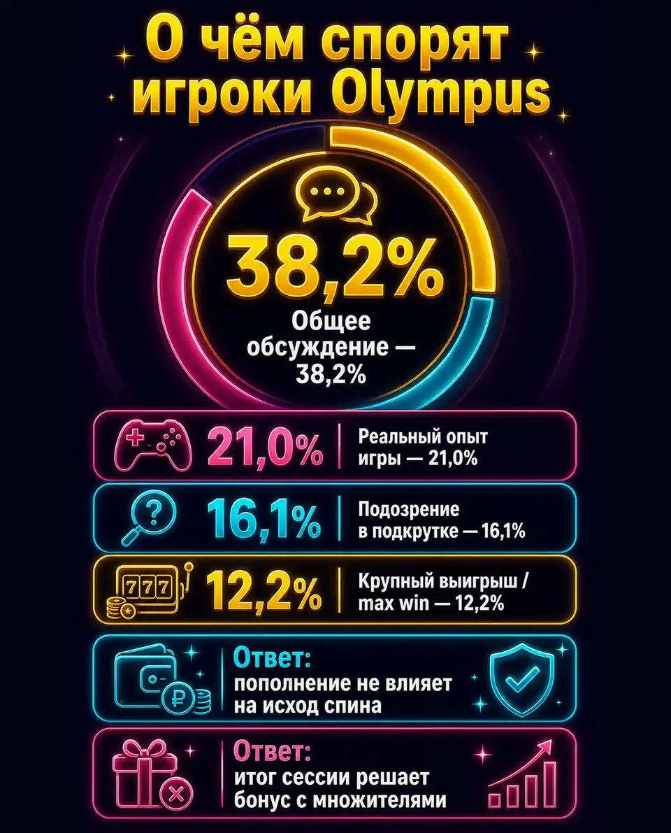 Доли тем в обсуждениях Gates of Olympus и ответы редакции