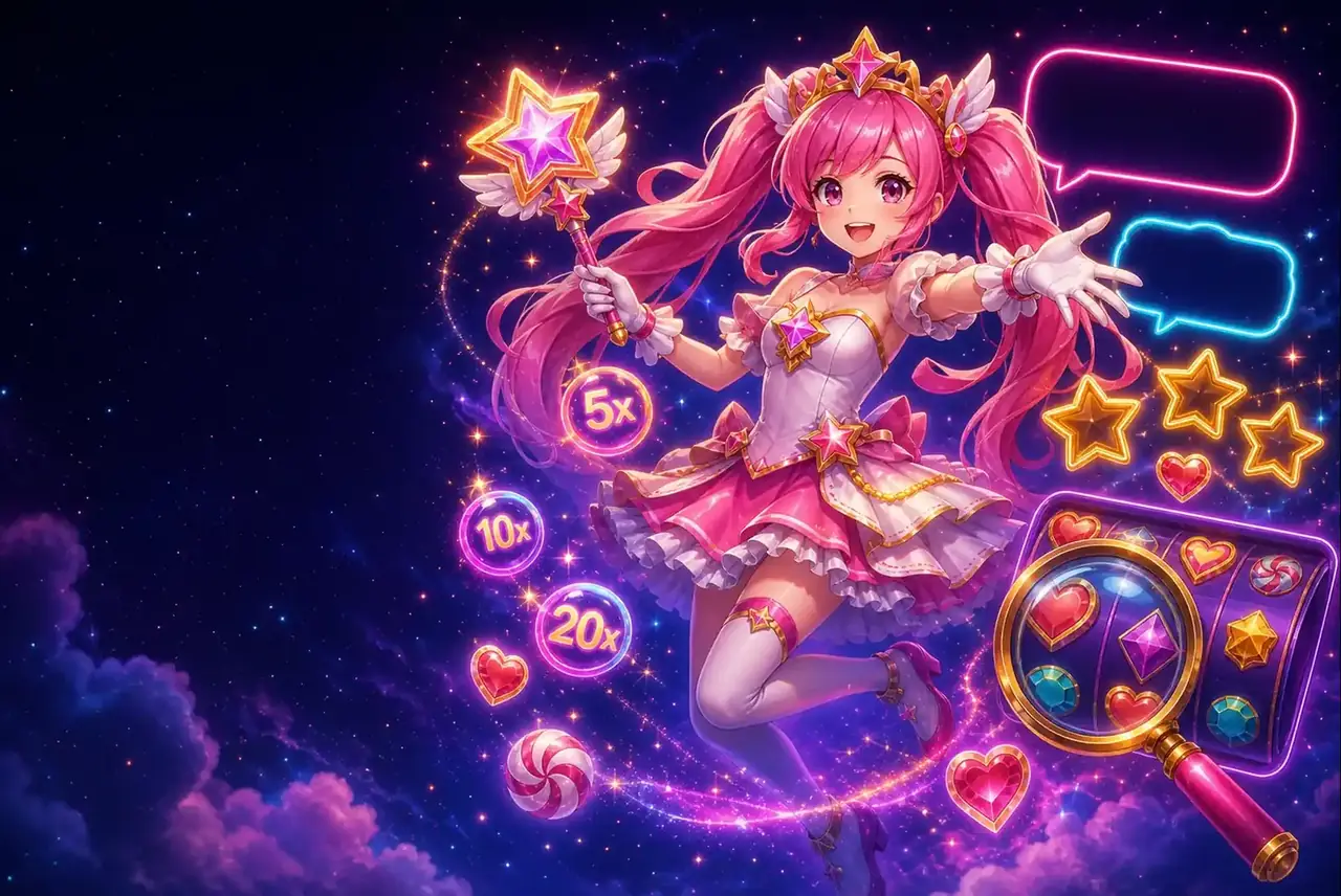 Звёздная принцесса из Starlight Princess, пузыри отзывов и лупа