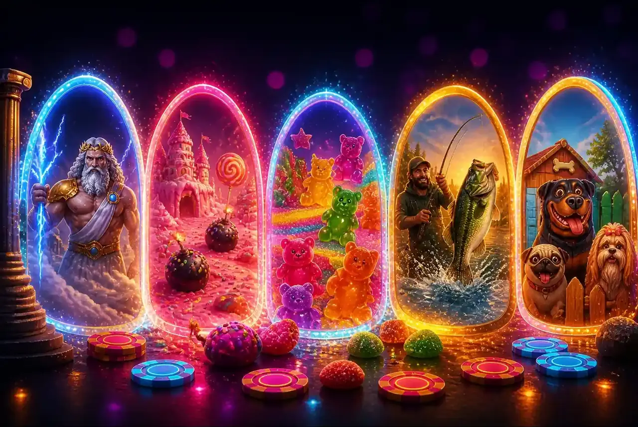 Порталы в миры серий: Олимп, конфеты, рыбалка и собаки