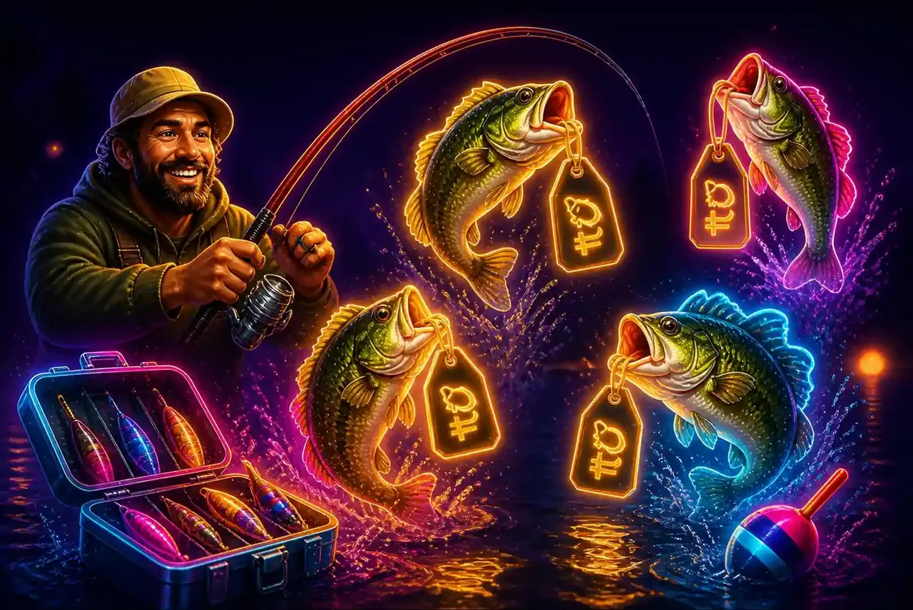 Символы Big Bass Bonanza 1000: денежные рыбы, рыбак-Wild и скаттер