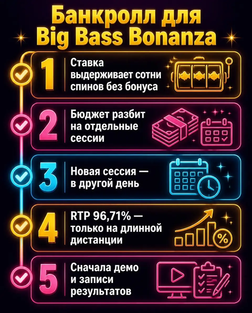 Чек-лист банкролла и лимитов для игры в Big Bass Bonanza