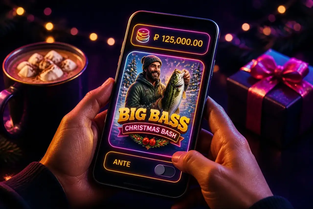 Подготовка к игре на деньги в Big Bass Christmas Bash