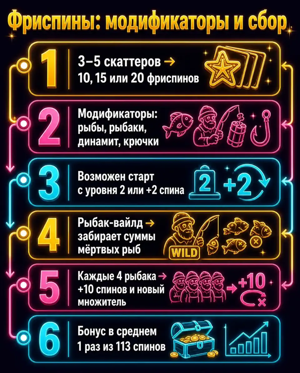 Схема модификаторов и сбора во фриспинах Big Bass Halloween 2