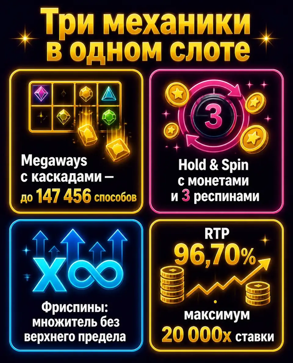Карточки-факты обзора Big Bass Hold & Spinner Megaways