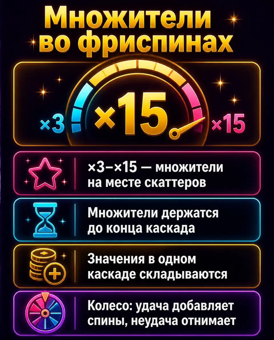 Множители ×3–×15 и колесо фортуны во фриспинах Extra Juicy Megaways