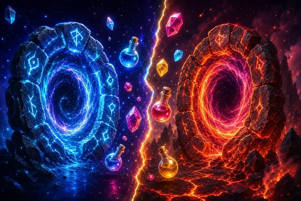 Космический и огненный портал — два режима оформления Fire Portals