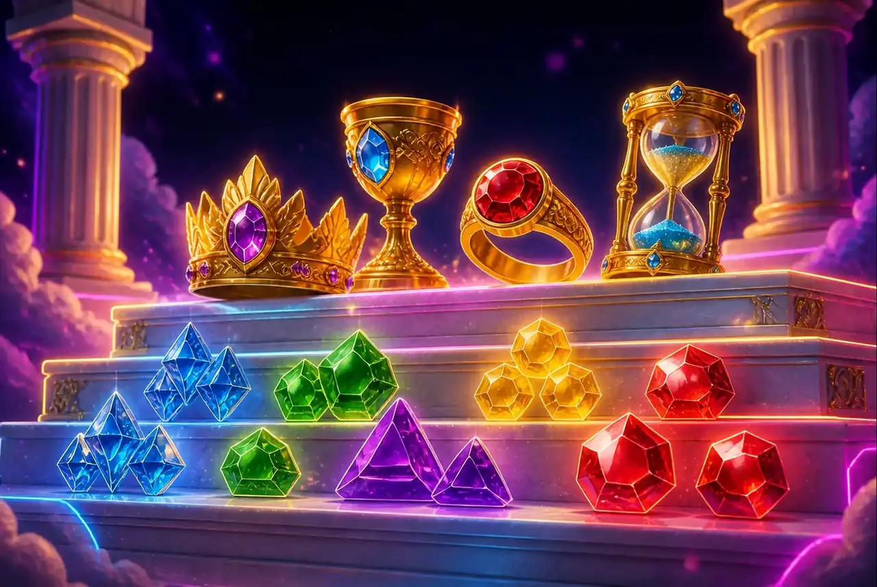Символы Gates of Olympus: драгоценные камни и золотые артефакты Олимпа