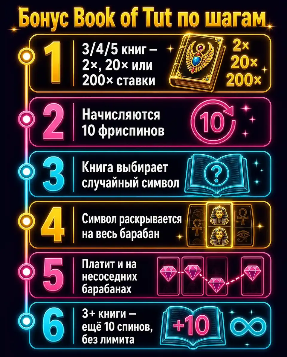 Шаги бонусного раунда John Hunter and the Book of Tut