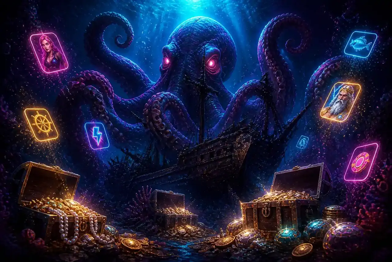 Кракен и сундуки с сокровищами — бонус Sunken Treasure и фриспины