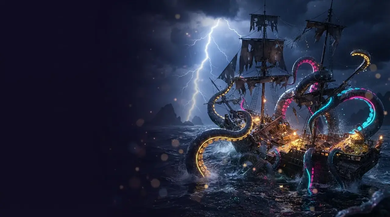 Release the Kraken — иллюстрация к слоту Pragmatic Play (морские глубины, Кракен)
