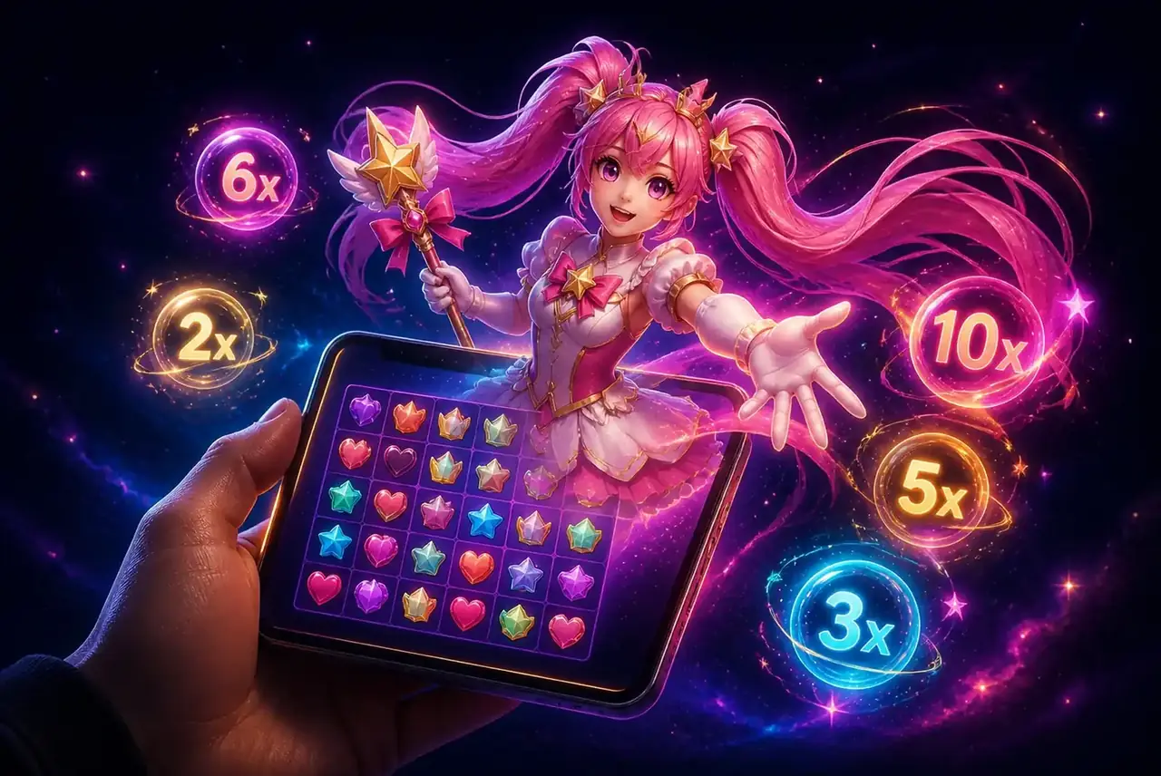 Starlight Princess на смартфоне: аниме-принцесса вылетает из экрана