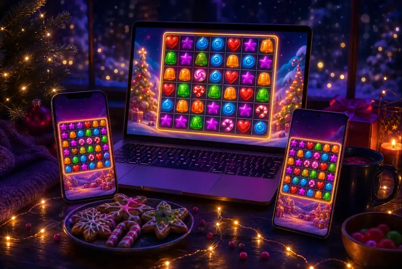 Sugar Rush Xmas на ноутбуке, iPhone и Android
