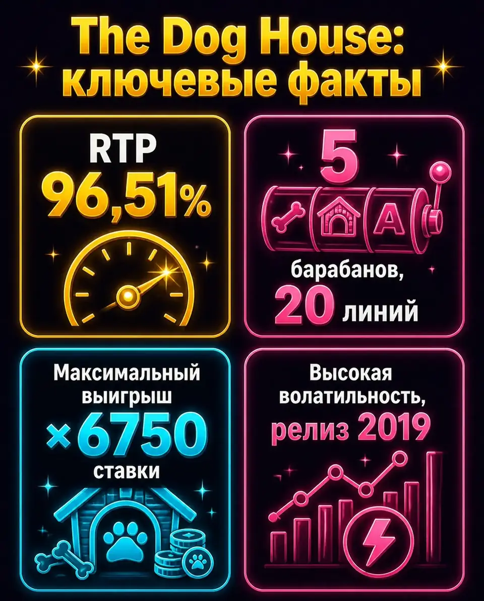 Основные параметры слота The Dog House от Pragmatic Play