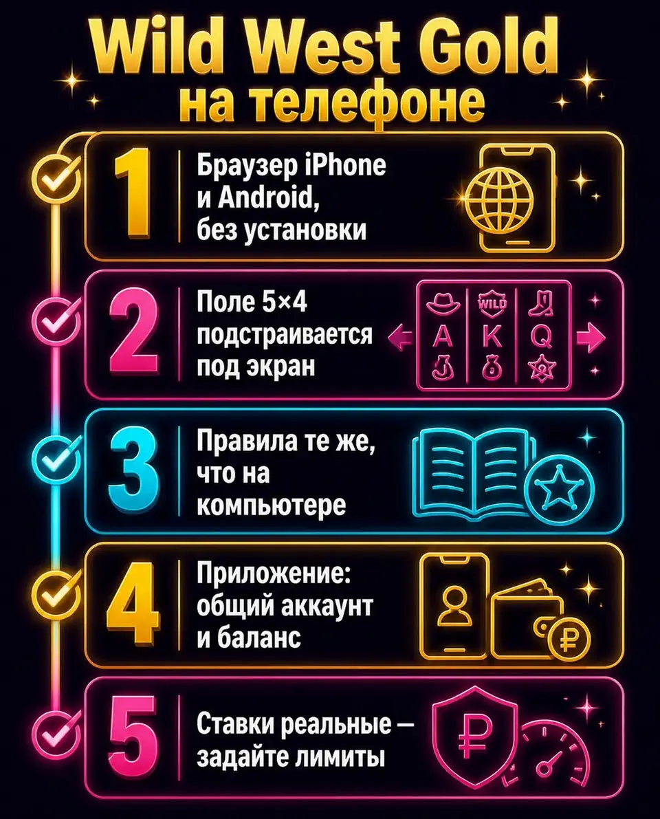 Чек-лист мобильной игры в Wild West Gold на iPhone и Android